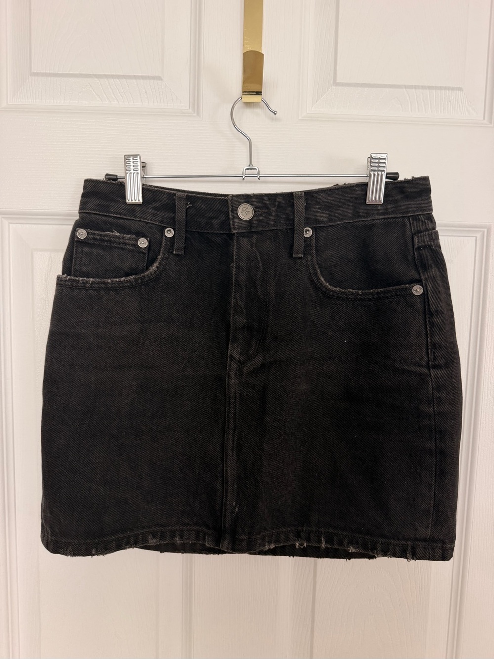 Lovers + Friends Black Denim Mini Skirt